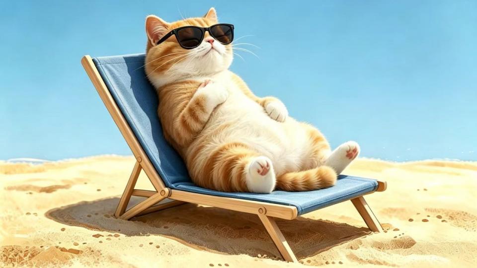 橘猫晒太阳